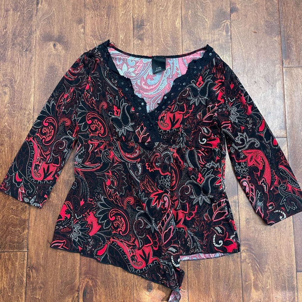 J.T.B Petite Paisley Women’s Blouse Top Size: Medium